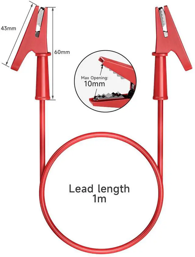 Alt view image 2 of 5 - KEHIPI Alligator Clips Electrical Test Leads Dual Ended Crocodile Wire Cable with Full-wrap Insulating Clips Flexible Copper Cable Wire 5PCS for Electrical Testing 3.3ft/1m