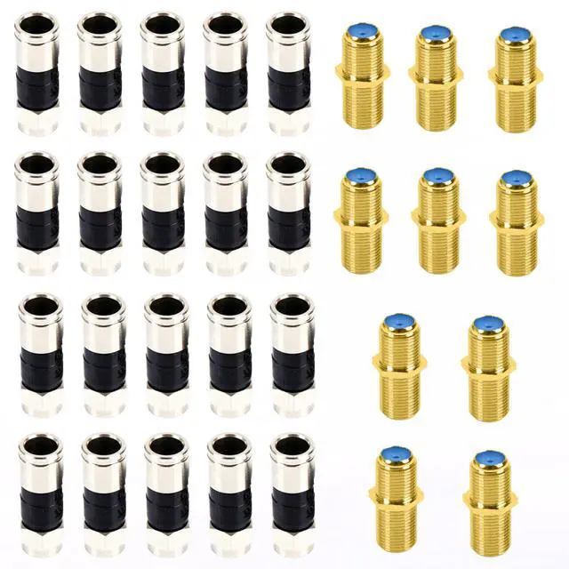 Alt view image 7 of 7 - KEHIPI  Coaxial Cable Crimper - Coax Cable Compression Tool Kit, rg6 rg59 rg11 75-5 75-7, Wire Stripper, 20pcs F Male Connectors, 10pcs Female to Female Connectors