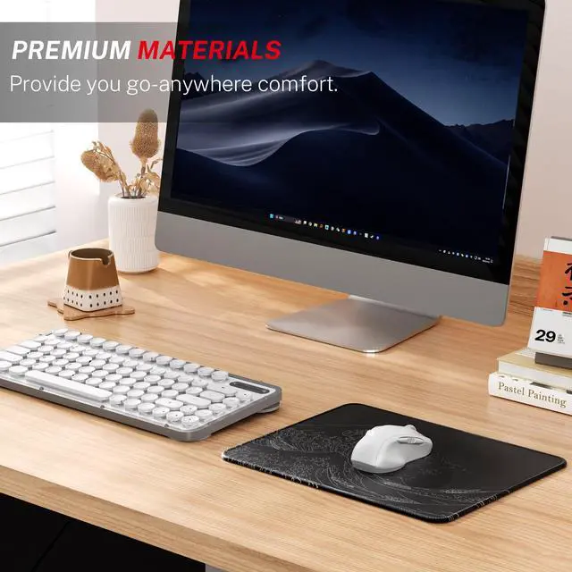 Alt view image 6 of 6 - KEHIPI Mouse Pad [30% Larger] with Anti-fray Stitching, Premium-Textured & Waterproof Computer Mousepad with Non-Slip Rubber Base, Gaming Mouse Mat for Laptop, Office & Home, Kanagawa Wave