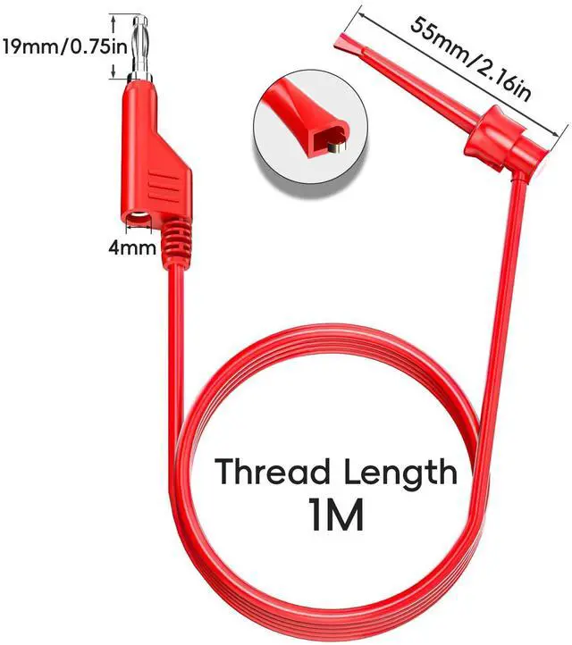 Alt view image 2 of 7 - KEHIPI Banana to Hook Test Leads 5PCS 4mm Stackable Banana Plug to Test Hook Clips Flexible Testing Cable Wires 500V 5A for Multimeter Electrical Testing