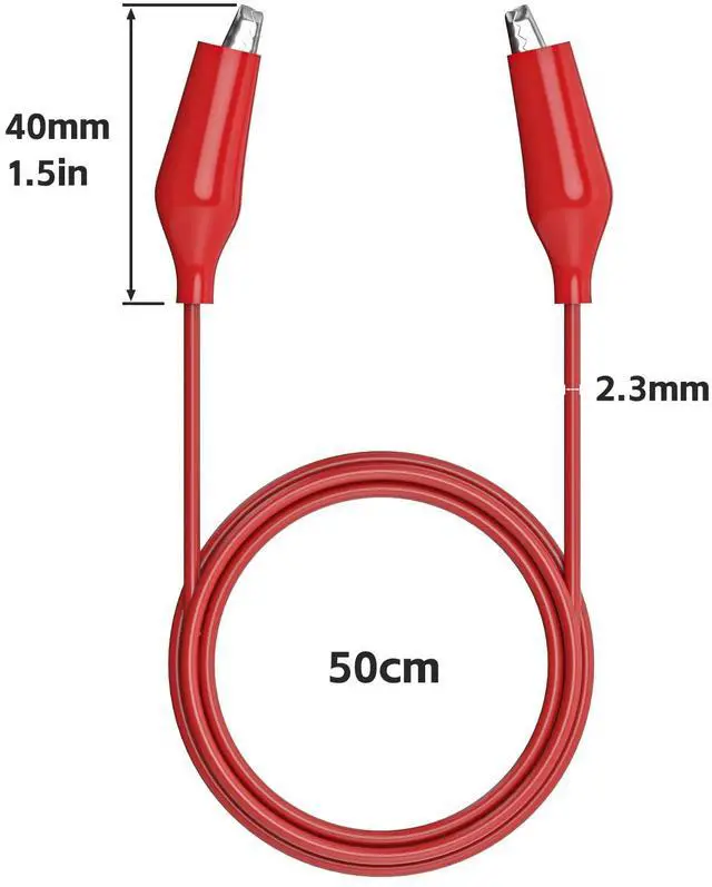 Alt view image 5 of 6 - KEHIPI 10PCS Alligator Clips Electrical Test Leads Dual Ended Crocodile Clips Jumper Wires for Circuit Connection Electrical Testing Red&Black