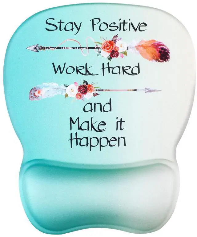 Main image of SOEWIOU Ergonomic Mouse Pad with Gel Wrist Rest, Comfortable Mousepad with Smooth Wrist Support Surface and Non-Slip PU Base for Pain Relief, Computer, Laptop,Office & Home,9.4 x 8.1 in, Feather Arrow