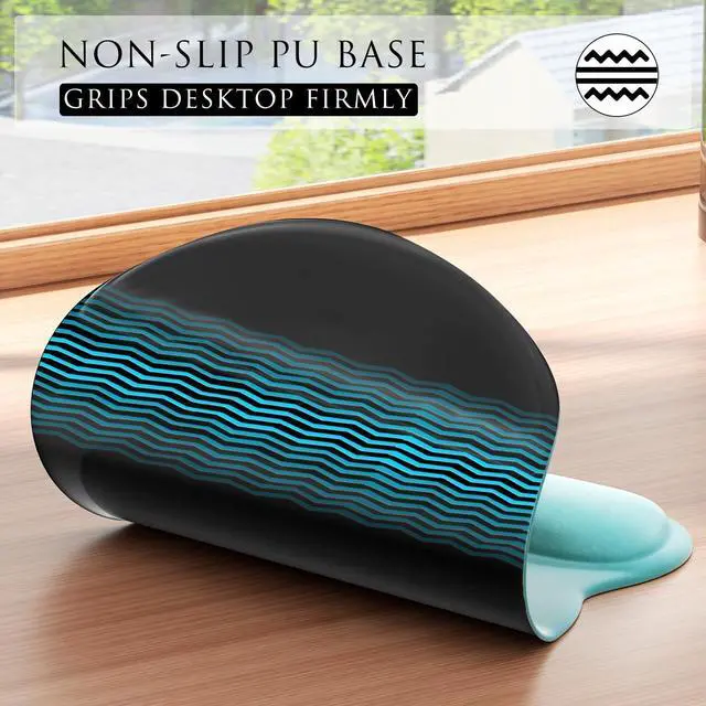 Alt view image 6 of 6 - SOEWIOU Ergonomic Mouse Pad with Gel Wrist Rest, Comfortable Mousepad with Smooth Wrist Support Surface and Non-Slip PU Base for Pain Relief, Computer, Laptop,Office & Home,9.4 x 8.1 in, Feather Arrow