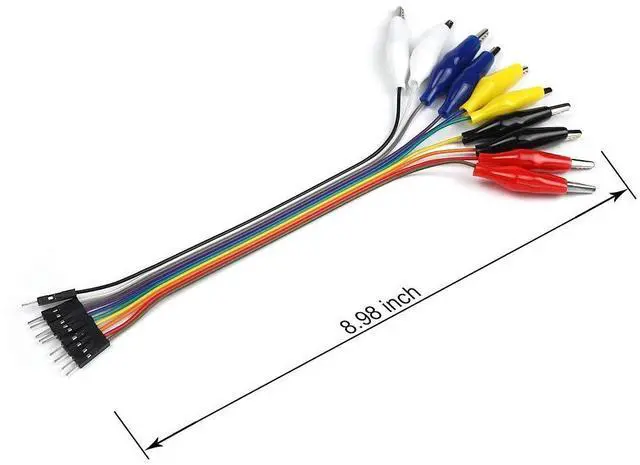 Alt view image 4 of 6 - KEHIPI Breadboard Alligator Clip Jumpers - Gator to Male and Female Jumper Wires Test Lead 2x10pcs 8 inch for Power Supply,LED Strips, Multimeters, Arduino Lilypad and Raspberry Pi