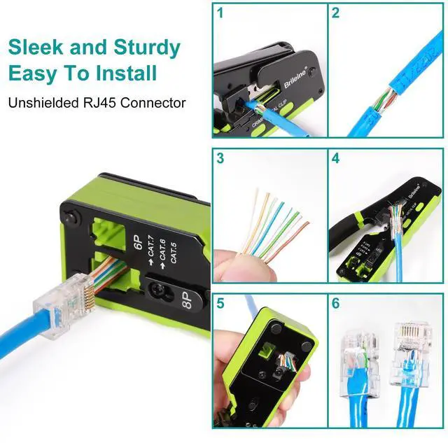 Alt view image 7 of 7 - KEHIPI 100-Pack Cat 6 Pass Through RJ45 Connectors with RJ45 Boots Cover (Cat6 Connector/ Cat5e Connector/Ethernet Ends/Cat 6 Ends/ RJ45 Modular Plugs) for Solid or Stranded UTP Cable