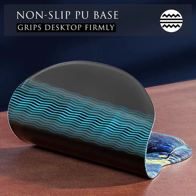 Alt view image 6 of 6 - KEHIPI Ergonomic Mouse Pad with Gel Wrist Rest, Comfortable Mousepad with Smooth Wrist Support Surface and Non-Slip PU Base for Pain Relief, Computer, Laptop, Office & Home, 9.4 x 8.1 in, Starry Night