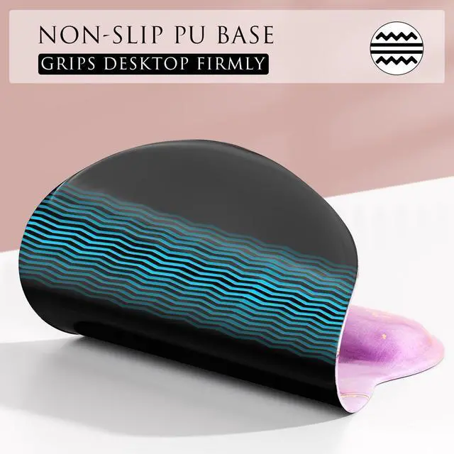 Alt view image 6 of 6 - KEHIPI Ergonomic Mouse Pad with Gel Wrist Rest, Comfortable Mousepad with Smooth Wrist Support Surface and Non-Slip PU Base for Pain Relief, Computer, Laptop, Office & Home, 9.4 x 8.1 in, Pink Marble