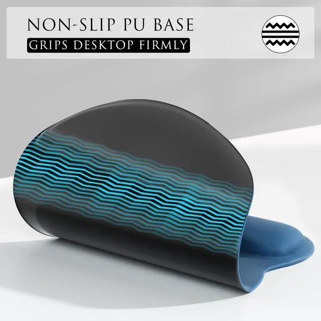 Alt view image 6 of 6 - KEHIPI Ergonomic Mouse Pad with Gel Wrist Rest, Comfortable Mousepad with Smooth Wrist Support Surface and Non-Slip PU Base for Pain Relief, Computer, Laptop, Office & Home, 9.4 x 8.1 in, Navy Blue