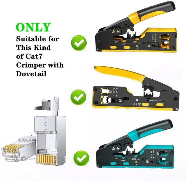 Alt view image 7 of 7 - KEHIPI 50-Pack Cat7 Cat6A RJ45 Connectors Shielded Cat7 Cat6A RJ45 Ends Ethernet Cable Crimp Connectors 50PCS RJ45 Strain Relief Boots (Not Pass Through RJ45 Connectors)