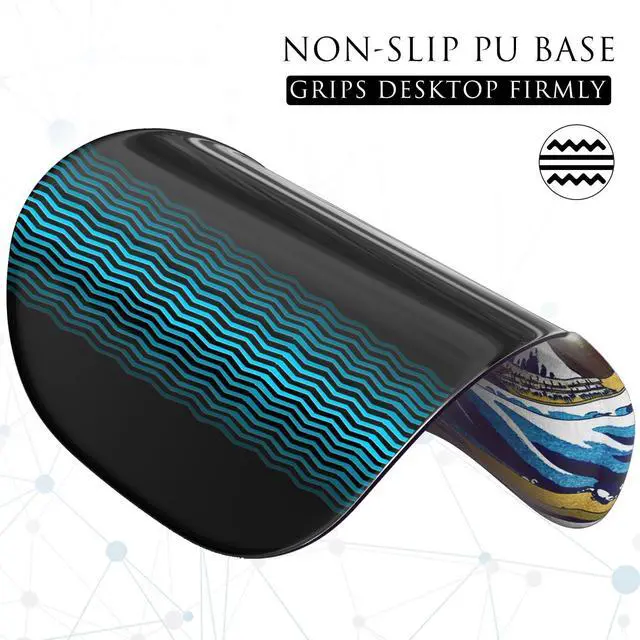 Alt view image 6 of 6 - KEHIPI Ergonomic Mouse Pad with Gel Wrist Rest, Comfortable Mousepad with Smooth Wrist Support Surface and Non-Slip PU Base for Pain Relief, Computer, Laptop, Office & Home, 9.4 x 8.1 in, Great Wave
