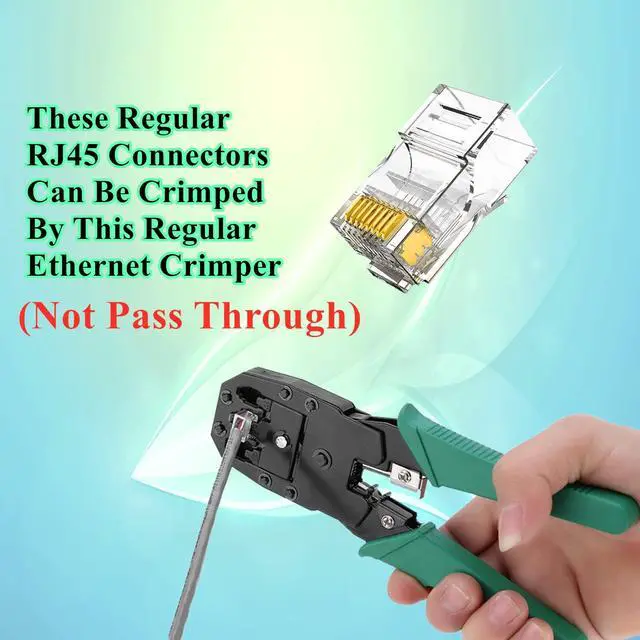 Alt view image 4 of 6 - KEHIPI 100-Pack Cat5 Cat5e RJ45 Connectors Ends for Solid Wire and Standard Cable (Not Pass Through)