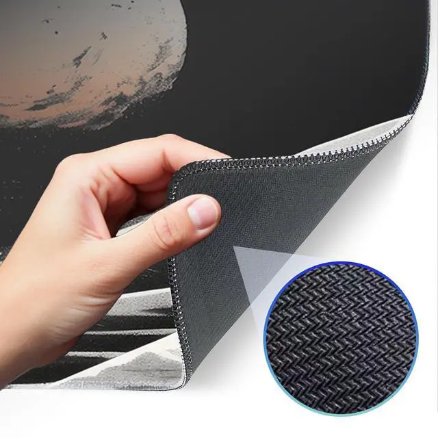 Alt view image 4 of 7 - KEHIPI Gaming Mouse Pad, Japanese Mouse Pad, Non-Slip Rubber Base, for Laptop, Office and Home, 31.5x11.8 Inch Desktop Waterproof Desk Pad, Ocean Wave Anime Black Gaming