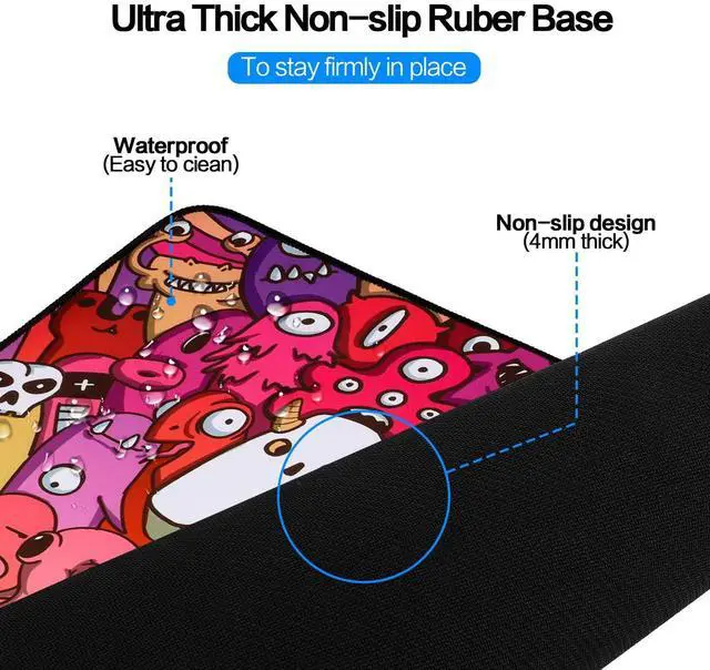 Alt view image 3 of 7 - KEHIPI Mouse Pad Extended Large Gaming Mouse Pad Graffiti Anime Mouse pad Computer Keyboard Mousepad Mouse Mat Office Mousepad for Laptop, Computer & PC (A-35.4"x15.7")