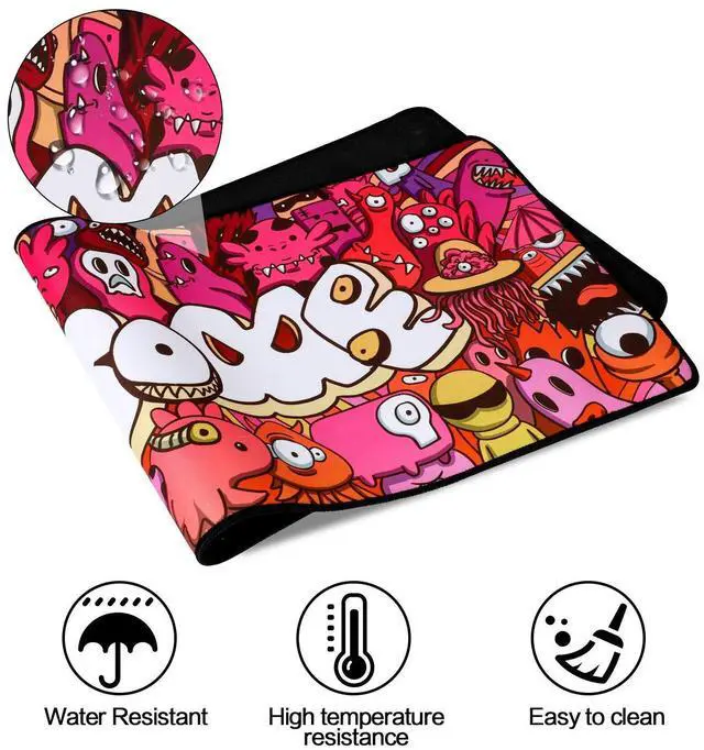 Alt view image 2 of 7 - KEHIPI Mouse Pad Extended Large Gaming Mouse Pad Graffiti Anime Mouse pad Computer Keyboard Mousepad Mouse Mat Office Mousepad for Laptop, Computer & PC (A-35.4"x15.7")