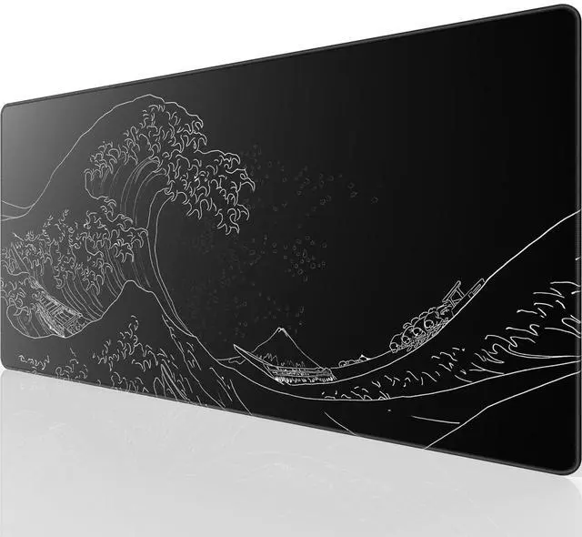 Main image of KEHIPI Large Gaming Mouse Pad with Stitched Edges, Extended Mousepad with Superior Micro-Weave Cloth, Non-Slip Base, Water Resist Keyboard Pad for Gamer, Office & Home, 31.5x15.7in, Kanagawa Wave