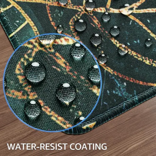 Alt view image 5 of 7 - KEHIPI Large Gaming Mouse Pad with Stitched Edges, Extended Mousepad with Superior Micro-Weave Cloth, Non-Slip Base, Water Resist Keyboard Pad for Gamer, Office & Home, 31.5x15.7in, Green Leaves