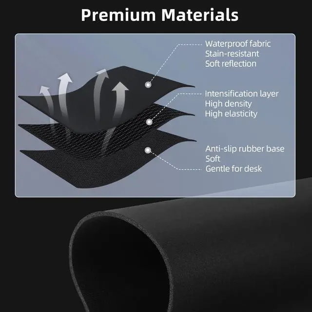 Alt view image 5 of 7 - KEHIPI Gaming Mouse Pad, Wireless Charging Mouse Pad Gaming, 31.5"x11.8" Large Desk Mat for Laptop/Computer/Keyboard, Waterproof Smooth Surface, Non-Slip Base, Black