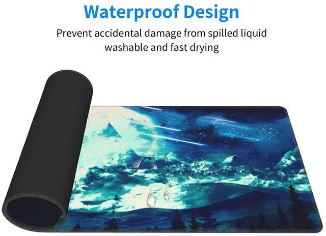 Alt view image 7 of 7 - KEHIPI Gaming Mouse Pad Anime Mousepad Large Extended Wolves Gaming Mouse Mat with Stitched Edges Wolf Office Decor with Non-Slip Rubber Base Desk Mat for Work Gaming Office Home 31.5'' X 11.8'' Inch