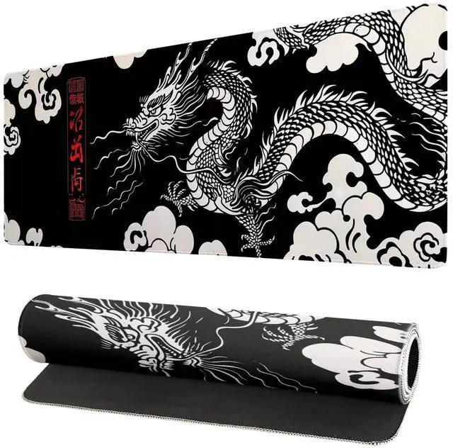 Main image of KEHIPI Gaming Mouse Pad Desk Pad,Extended Big Mouse Pad,31.5x11.8 Inch Long Computer Keyboard Mouse Mat Mousepad with 3mm Non-Slip Base and Stitched Edge for Gaming and Office (Loong)