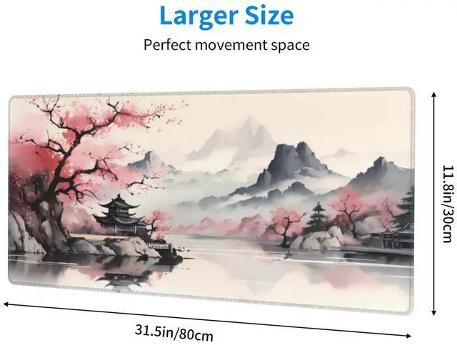 Alt view image 2 of 7 - KEHIPI Gaming Mouse Pad Desk Pad,Extended Big Mouse Pad,31.5x11.8 Inch Long Computer Keyboard Mouse Mat Mousepad with 3mm Non-Slip Base and Stitched Edge for Gaming and Office