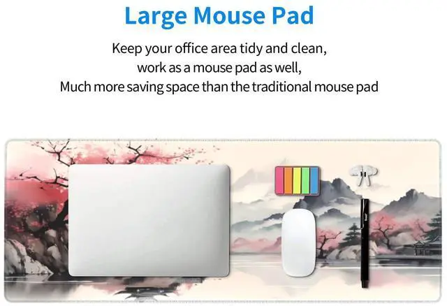 Alt view image 6 of 7 - KEHIPI Gaming Mouse Pad Desk Pad,Extended Big Mouse Pad,31.5x11.8 Inch Long Computer Keyboard Mouse Mat Mousepad with 3mm Non-Slip Base and Stitched Edge for Gaming and Office