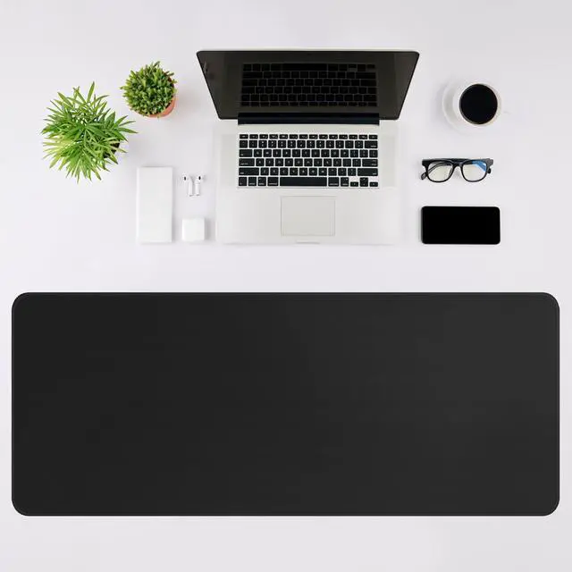 Alt view image 3 of 7 - KEHIPI Black Mouse Pad Gaming Keyboard Pad 31.5 x 11.8 in Large Computer Mouse Pad with Anti-Slip Rubber Base and Stitched Edges, Extended Mouse Mat for Gaming Working