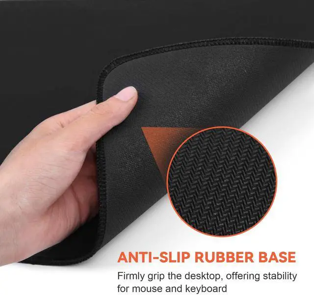 Alt view image 5 of 7 - KEHIPI Black Mouse Pad Gaming Keyboard Pad 31.5 x 11.8 in Large Computer Mouse Pad with Anti-Slip Rubber Base and Stitched Edges, Extended Mouse Mat for Gaming Working