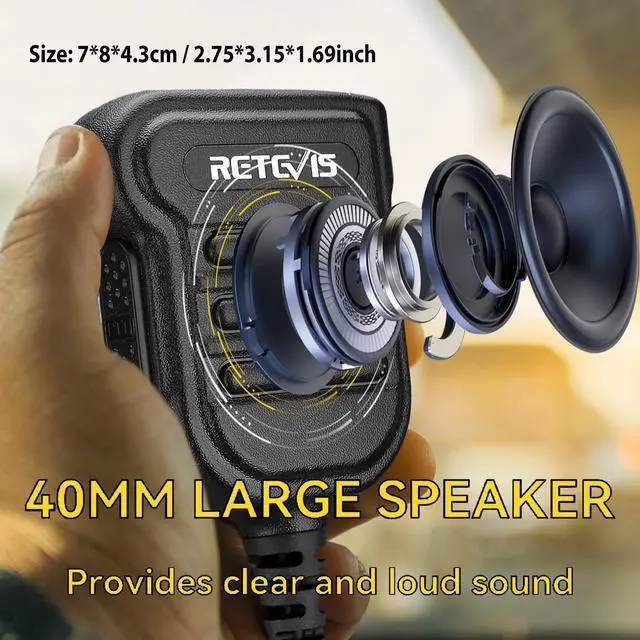 Alt view image 3 of 7 - KEHIPI Heavy Radio Microphone,IP54 Waterproof Shoulder Mic,Police Walkie Talkie Mic,for RT22 H777 RT21 RT68 RT86 RT85,Compatible with BAOFENG UV-5R BF-F8HP UV-5G Plus 5RM BF-888S Kenwood BTECH(1Pack)