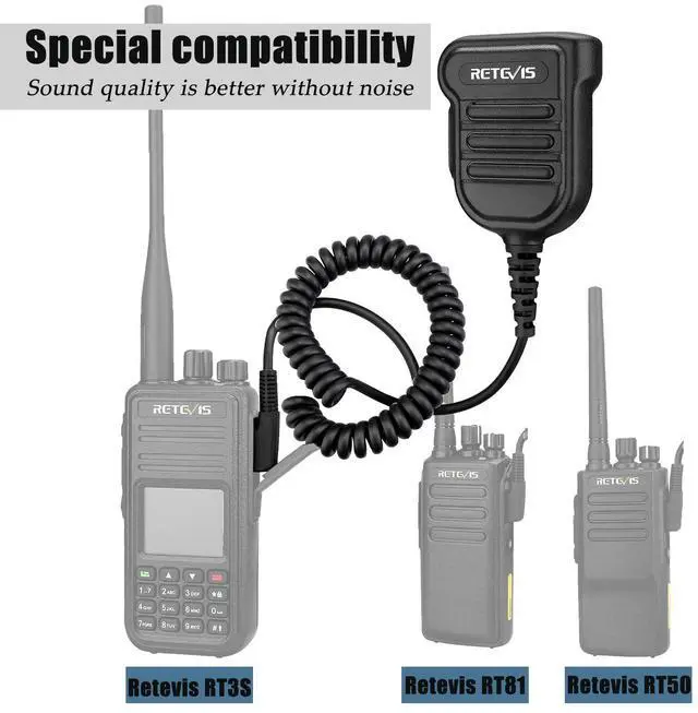Alt view image 4 of 7 - KEHIPI Heavy Radio Microphone,IP54 Waterproof Shoulder Mic,Police Walkie Talkie Mic,for RT22 H777 RT21 RT68 RT86 RT85,Compatible with BAOFENG UV-5R BF-F8HP UV-5G Plus 5RM BF-888S Kenwood BTECH(1Pack)