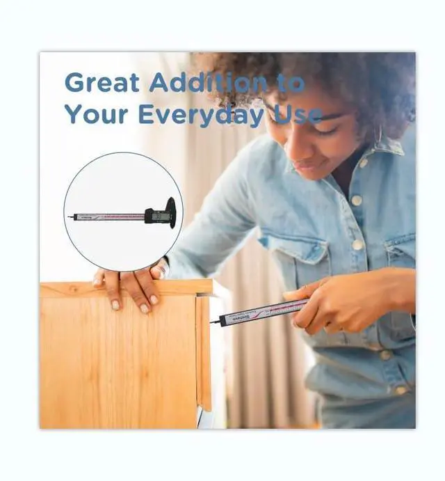 Alt view image 7 of 7 - KEHIPI Electronic Digital Caliper and Measuring Tape,6 Inch/150mm Digital Micrometer with Large LCD Screen, Easy Switch from Inch/mm60 Inch/150cm Measuring Tape for All-Purpose Household