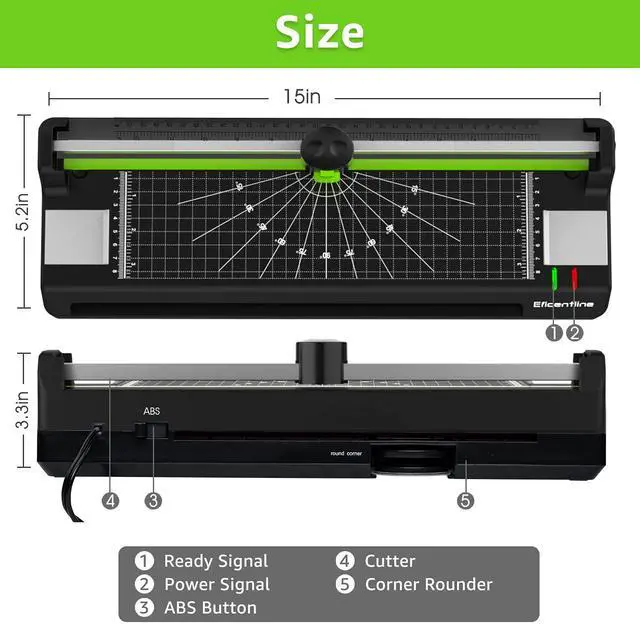 Alt view image 6 of 7 - KEHIPI Laminator Machine for A3/A4/A6, Thermal Laminating Machine for Home Office School Use with 50 Pouches, Paper Trimmer and Corner Rounder (Green)