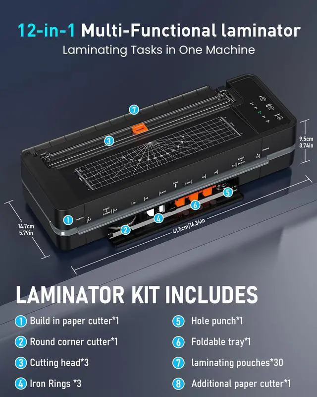 Alt view image 7 of 7 - KEHIPI 3-10 Mil Thermal Laminator Machine 11x17 Heavy Duty Lamination Machine 4-Roller Commercial Laminating Machine 13 inch for Teacher,Large Laminate Machine with Laminating Sheets for Office School