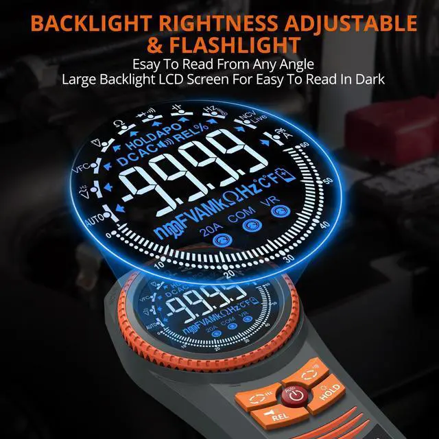 Alt view image 4 of 7 - KEHIPI Digital Multimeter 6000 Count Smart Meter TRMS Color Screen Voltage Current Capacitance Tester NCV Temperature