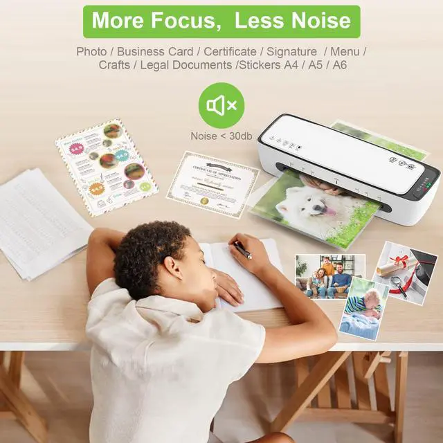 Alt view image 7 of 7 - KEHIPI Laminator Machine with Laminating Sheets A4 Portable Thermal Lamination 9-Inch Laminate for Personal Office School Home Use, 6 in 1 Laminater Quick Warm Up Never Jam