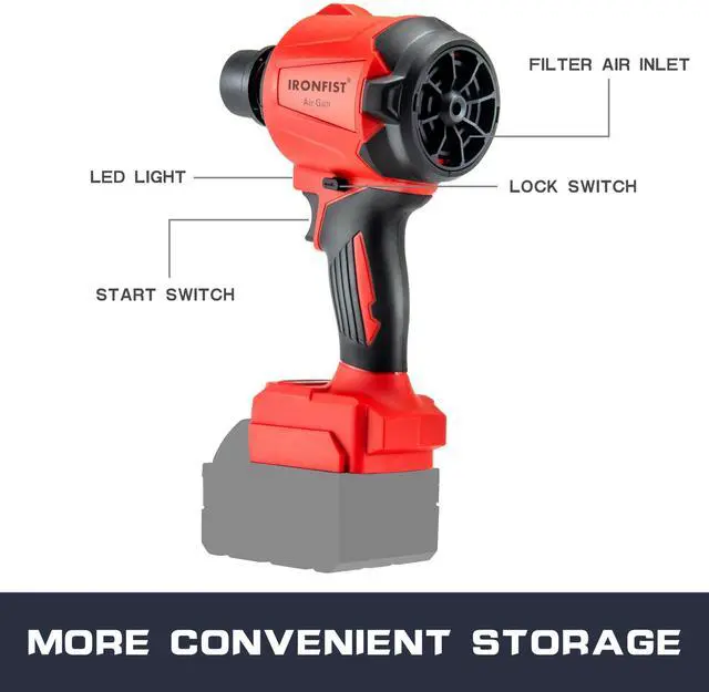 Alt view image 2 of 6 - KEHIPI Cordless Dust Blower Compatible with Milwaukee M18 Battery, Brushless Motor Leaf Air Duster & Vacuuming Gun (Battery Not Included)