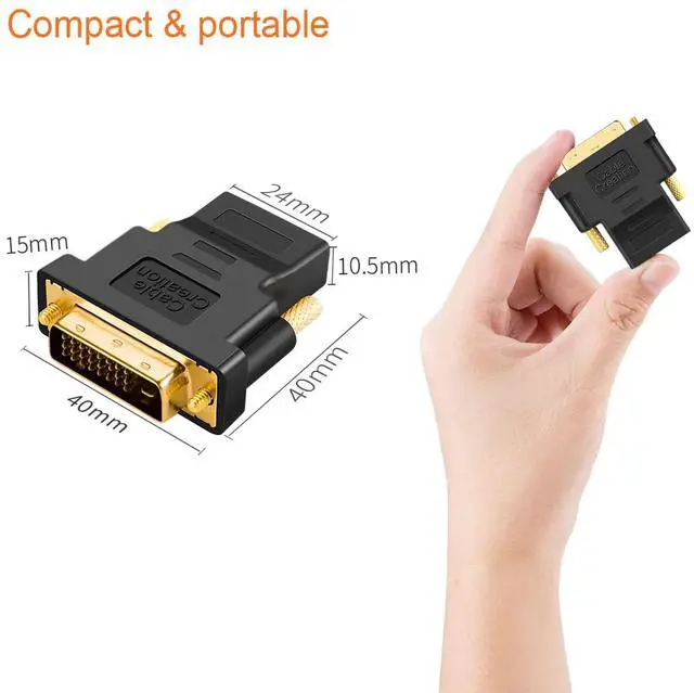 Alt view image 5 of 6 - KEHIPI DVI to HDMI Adapter, 5-Pack Bi-Directional DVI-D(24+1) Male to HDMI Female Converter, Support 1080P 3D for PS3, PS4, TV Box, Blu-ray, Projector, HDTV