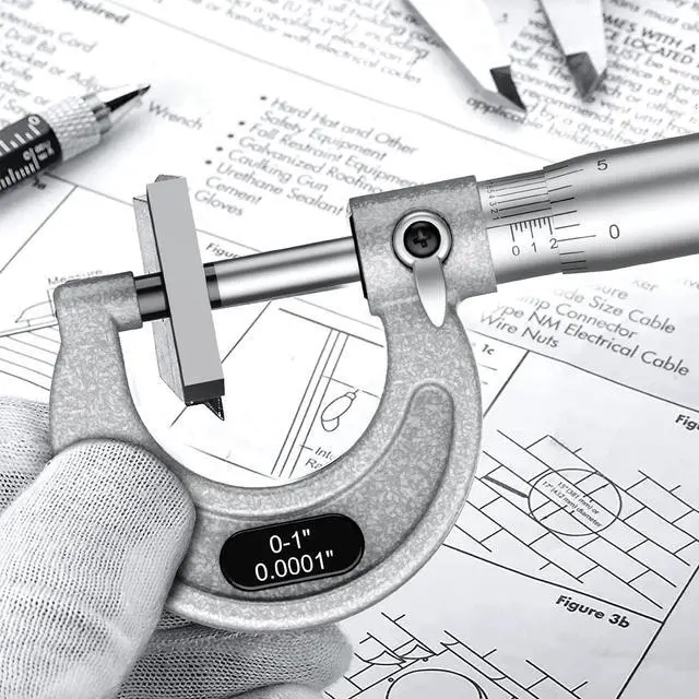 Alt view image 2 of 7 - KEHIPI Outside Micrometer Set, 4 Pcs Machinist Tool Set(0-1'' 1-2'' 2-3'' 3-4''), 0.0001" Graduation Micrometer Set, Alloy Precision Micrometer, Micrometer Standard Set with Case - Grey