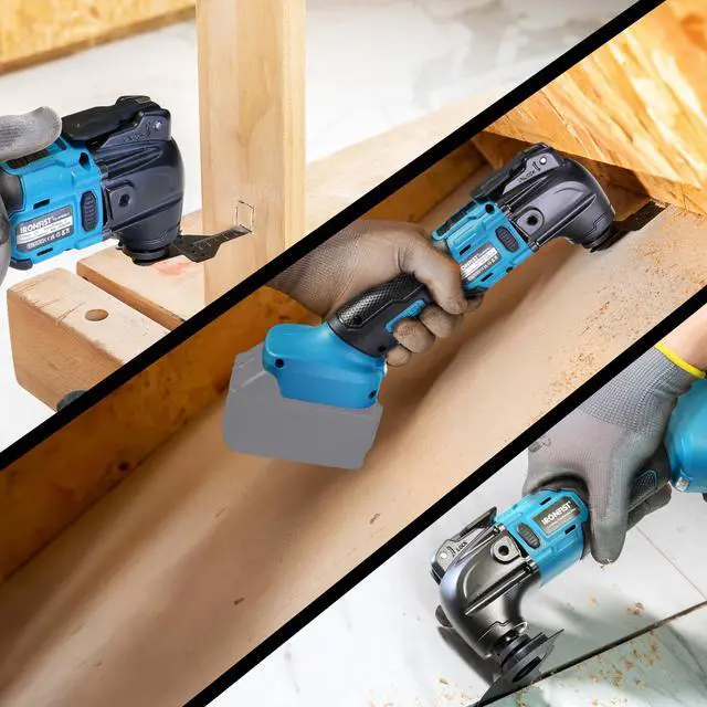 Alt view image 5 of 5 - KEHIPI Cordless Oscillating Tool, 18V Brushless Motor 6 Speed Quick Change Blades, Multi Tool for Cutting Wood, Scraping, Sanding, Compatible with MAKITA Batteries (NO BATTERY)