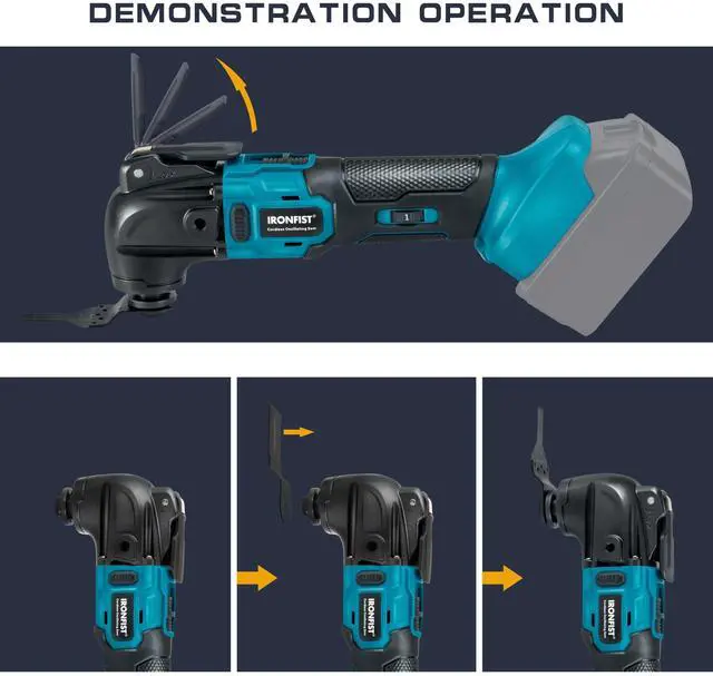 Alt view image 3 of 5 - KEHIPI Cordless Oscillating Tool, 18V Brushless Motor 6 Speed Quick Change Blades, Multi Tool for Cutting Wood, Scraping, Sanding, Compatible with MAKITA Batteries (NO BATTERY)