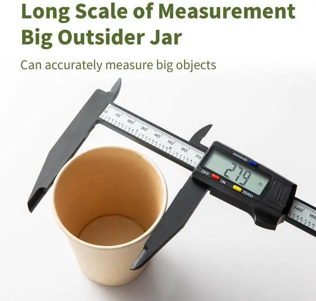 Alt view image 2 of 7 - KEHIPI Digital Caliper 0-8" Measuring Tool, Micrometer Caliper with Auto-Off Feature, Interchangeable Between inches and millimeters for Jewelry Measurement and 3D Printing