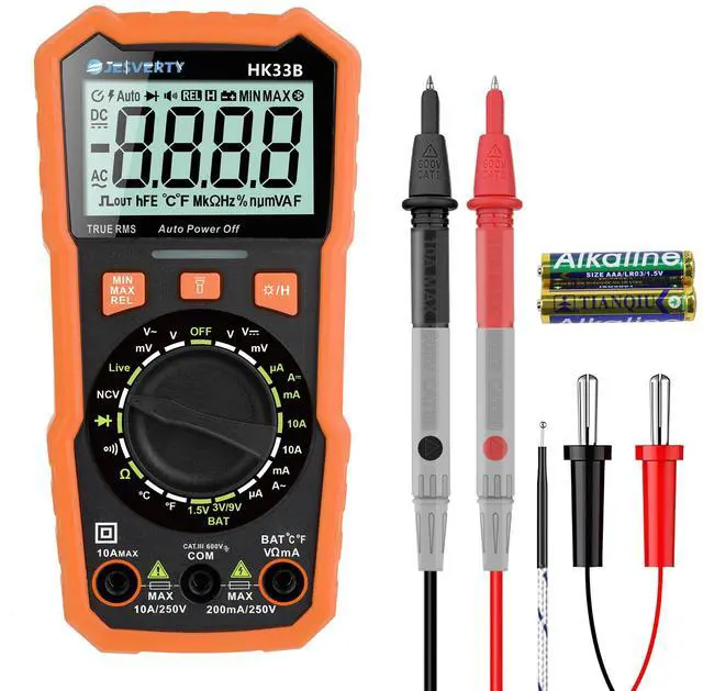 Main image of KEHIPI Multimeter Tester 2000 Counts Digital Multimeter with DC AC Voltmeter and Ohm Volt Amp Meter, Tests Live Wire, Continuity, Temperature, Diode Measuring and NCV - HK33B