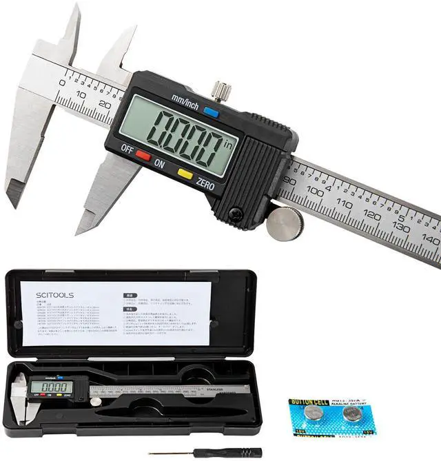 Main image of KEHIPI Digital Caliper 0-12" Measuring Tool with Metal Ruler, Micrometer Caliper with Auto-Off Feature, Interchangeable Between inches and millimeters for DIY/Household and 3D Printing, Black