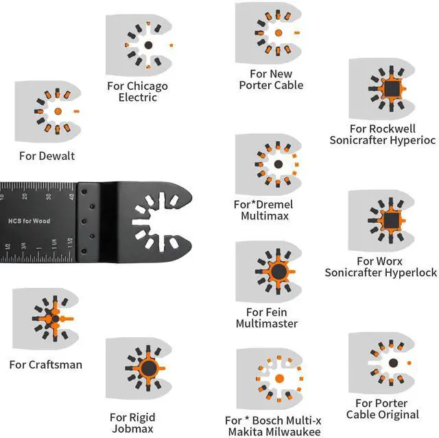 Alt view image 3 of 7 - KEHIPI Oscillating Saw Blades Multitool Blades -200 PCS Professional Oscillating Tool Blades for Wood Plastics Cutting, Quick Release Multi Tool Blades Kits Fit Dewalt Milwaukee Ryobi Bosch