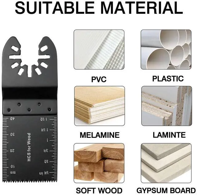 Alt view image 4 of 7 - KEHIPI Oscillating Saw Blades Multitool Blades -200 PCS Professional Oscillating Tool Blades for Wood Plastics Cutting, Quick Release Multi Tool Blades Kits Fit Dewalt Milwaukee Ryobi Bosch