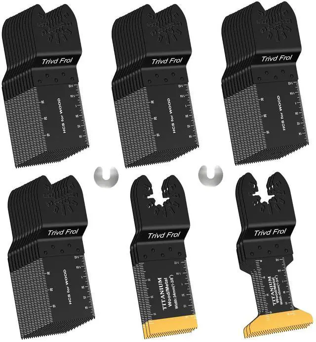 Main image of KEHIPI 50PCS Oscillating Saw Blades, Professional Universal Titanium Multitool Blades for Wood Plastics Metal, Quick Release Multi Tool Blades Kits Fit Dewalt Ryobi Milwaukee Rockwell Fein