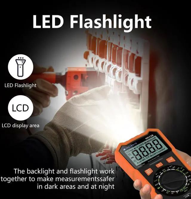 Alt view image 5 of 7 - KEHIPI Multimeter Tester 2000 Counts Digital Multimeter with DC AC Voltmeter and Ohm Volt Amp Meter, Tests Live Wire, Continuity, Temperature, Diode Measuring and NCV - HK33B
