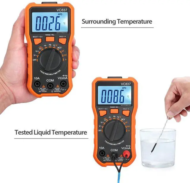 Alt view image 2 of 7 - KEHIPI Autoranging Multimeter 6000 Count - AC DC Current Tester Voltage Meter Volt Ohm Meter with Alligator Clips TRMS NCV Temperature Capacitance Diode Audible Continuity Meter
