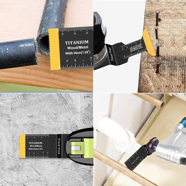 Alt view image 7 of 7 - KEHIPI 50PCS Oscillating Saw Blades, Professional Universal Titanium Multitool Blades for Wood Plastics Metal, Quick Release Multi Tool Blades Kits Fit Dewalt Ryobi Milwaukee Rockwell Fein