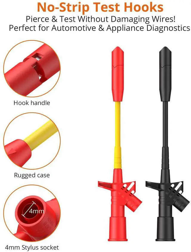 Alt view image 3 of 7 - KEHIPI  Multimeter Test Leads Kit 26pcs - Multi Testers Replacement Test Leads with Alligator Clips Test Probe Spring Test Hook Test Prods Storage Bag Electric Tester Leads for Multimeter Tester