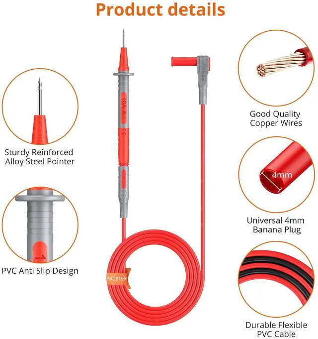 Alt view image 6 of 7 - KEHIPI  Multimeter Test Leads Kit 26pcs - Multi Testers Replacement Test Leads with Alligator Clips Test Probe Spring Test Hook Test Prods Storage Bag Electric Tester Leads for Multimeter Tester